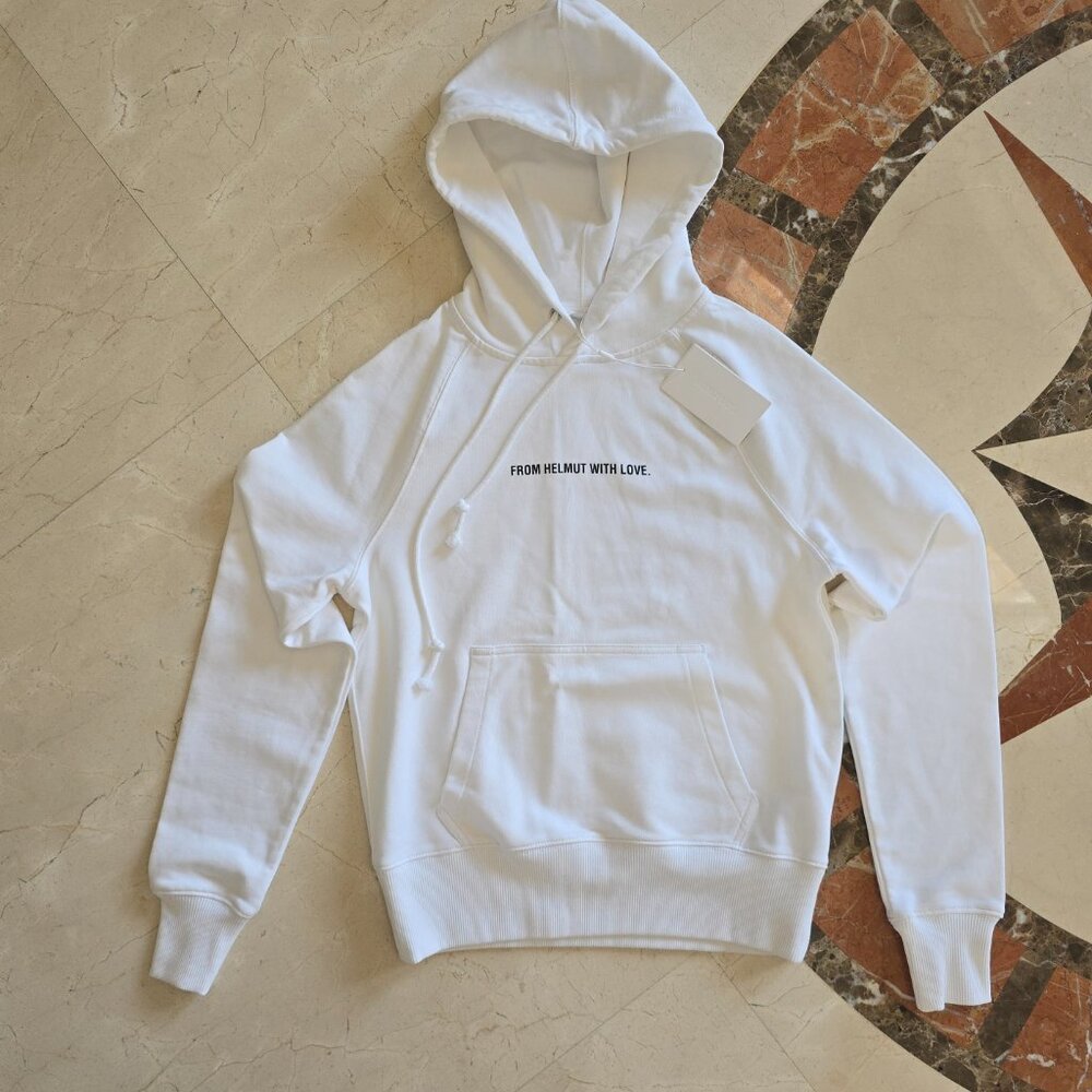 Helmut Lang White Hoodie Sweater